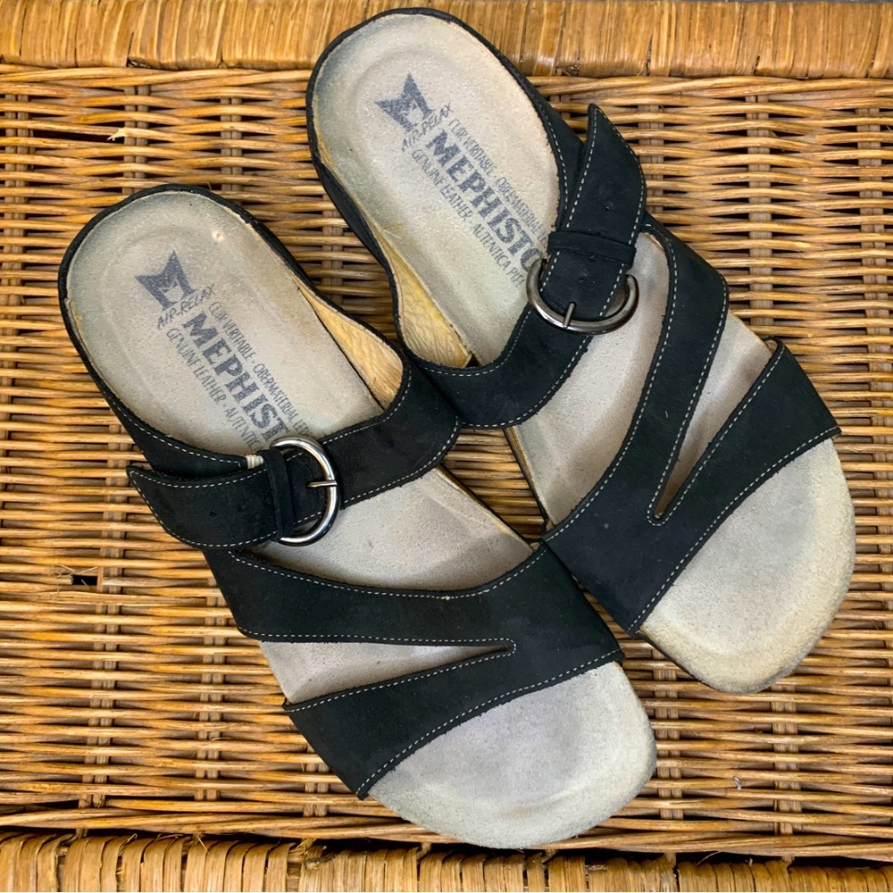 Mephisto Leather Cork Bed Sandals Size 38